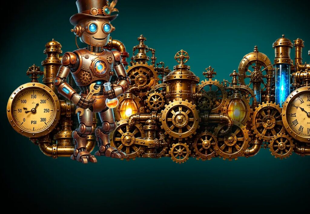 Steampunk Inventors clockwork machinery